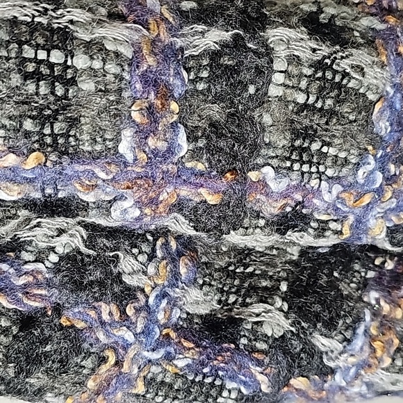 Saldarini 1882 Scarf Como Italy Lana Wool Mohair Plaid Multicolor Cozy Fringe - Picture 9 of 13